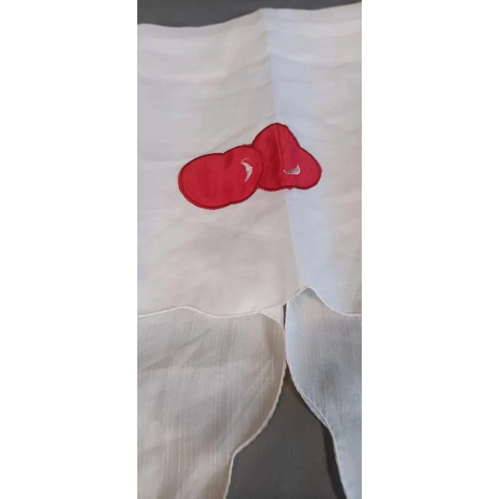 2 pc Embroidery swag kitchen Curtains 34x60 fruit red farmhouse countrycore